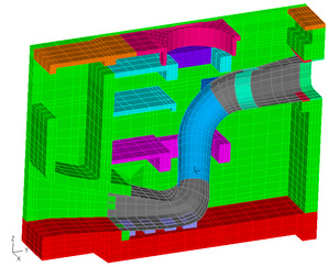 图10 泵站结构-流道-水流流固耦合模型 图10 泵站结构-流道-水流流固耦合模型
